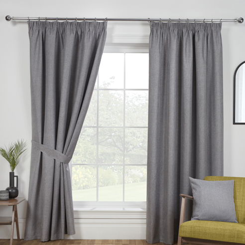 Eclipse (Blackout) Pencil Pleat, Pewter - Ready Made Curtains - Image 3